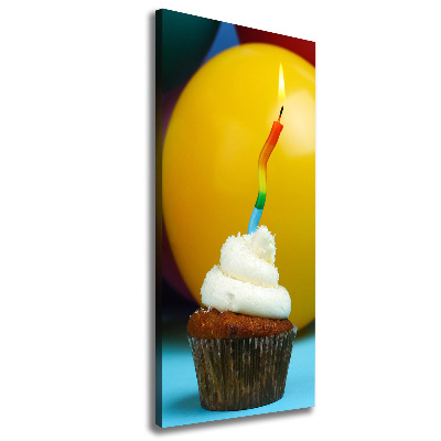 Quadro foto su tela verticale Cupcake di compleanno