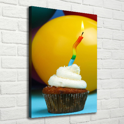 Quadro foto su tela verticale Cupcake di compleanno