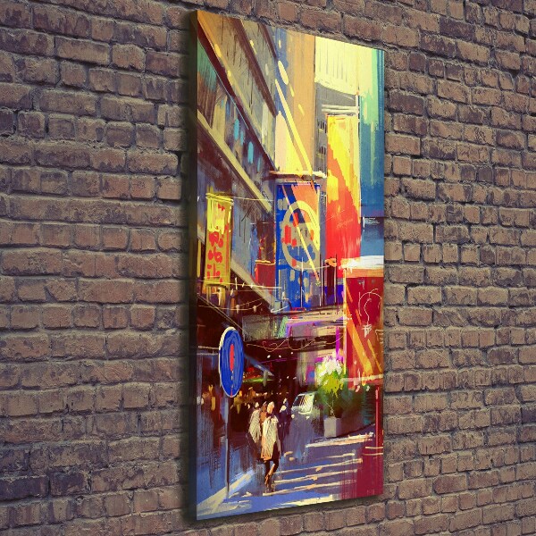 Quadro foto su tela verticale Città colorata