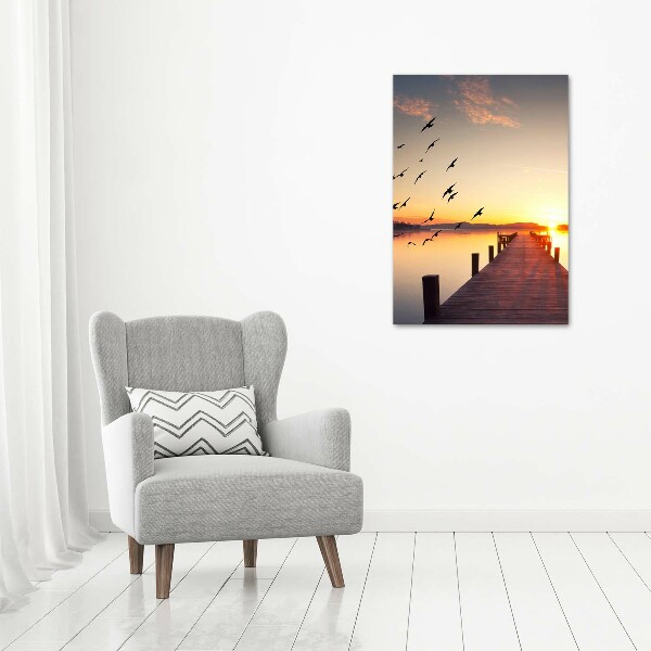 Quadro su tela canvas verticale Molo del tramonto