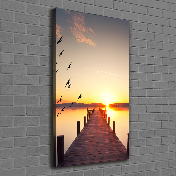 Quadro su tela canvas verticale Molo del tramonto