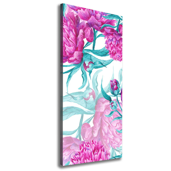 Quadro su tela canvas verticale Peonie