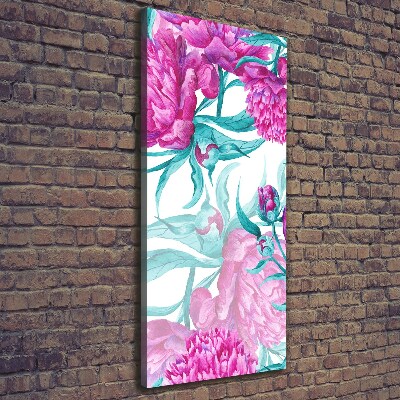 Quadro su tela canvas verticale Peonie
