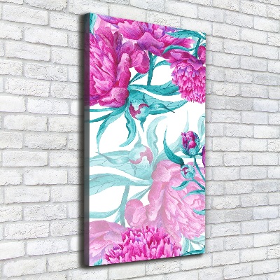 Quadro su tela canvas verticale Peonie