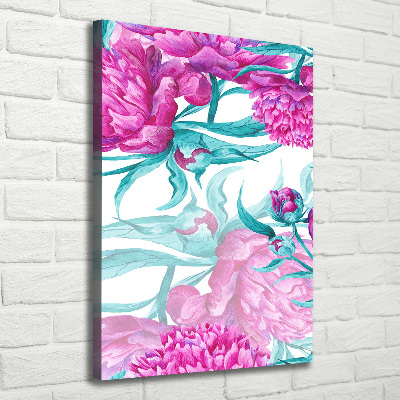 Quadro su tela canvas verticale Peonie