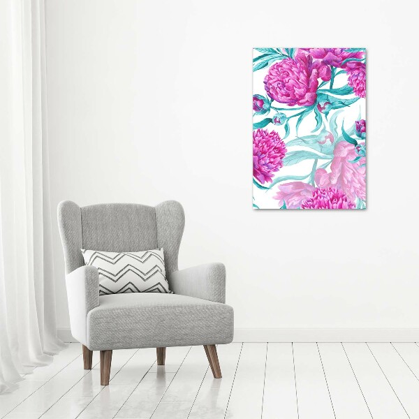Quadro su tela canvas verticale Peonie