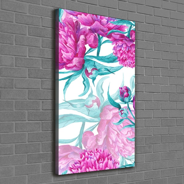 Quadro su tela canvas verticale Peonie
