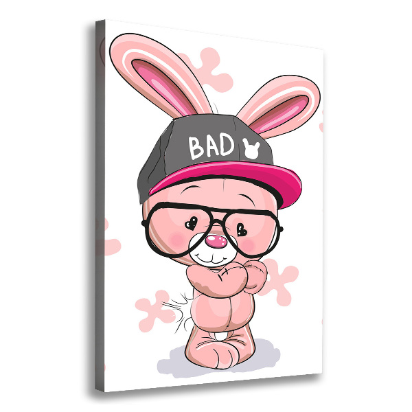 Stampa quadro su tela verticale Coniglio nel cappello