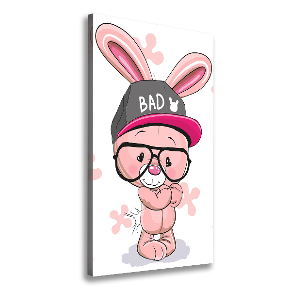 Stampa quadro su tela verticale Coniglio nel cappello