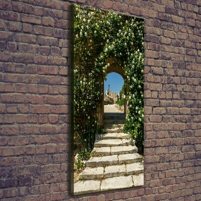 Stampa quadro su tela verticale Arco floreale