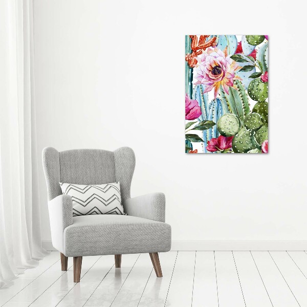 Quadro su tela canvas verticale Cactus