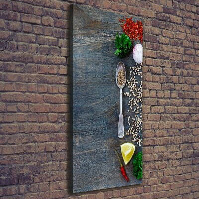 Quadro foto su tela verticale Spezie ed erbe aromatiche