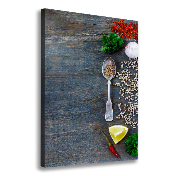 Quadro foto su tela verticale Spezie ed erbe aromatiche