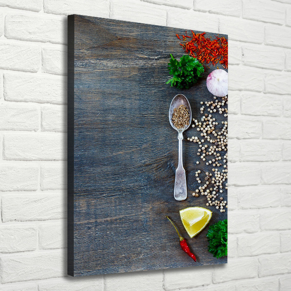 Quadro foto su tela verticale Spezie ed erbe aromatiche