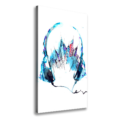 Quadro foto su tela verticale Musica della città