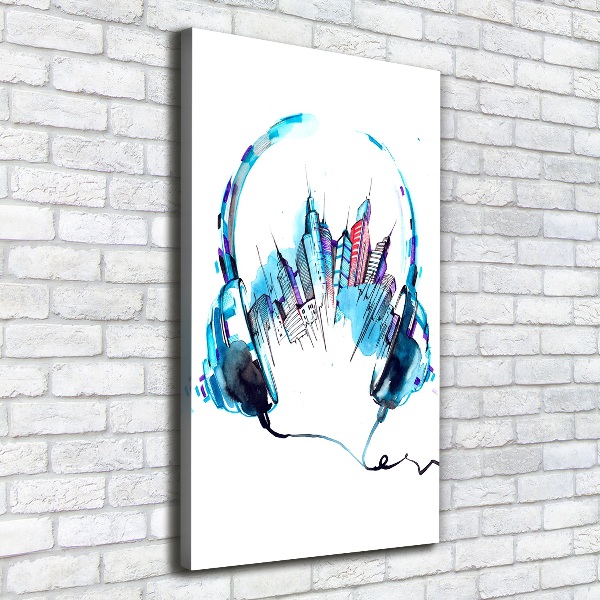 Quadro foto su tela verticale Musica della città