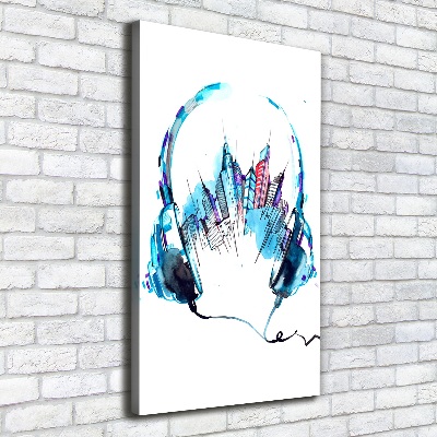 Quadro foto su tela verticale Musica della città