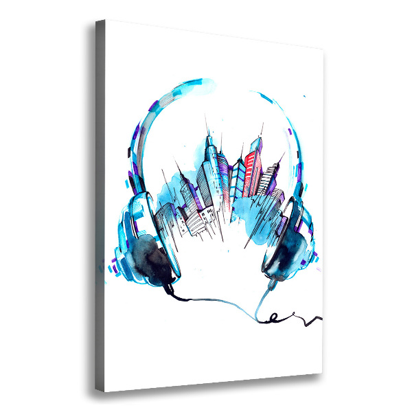 Quadro foto su tela verticale Musica della città