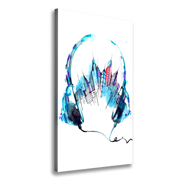 Quadro foto su tela verticale Musica della città