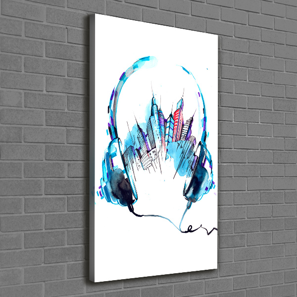 Quadro foto su tela verticale Musica della città