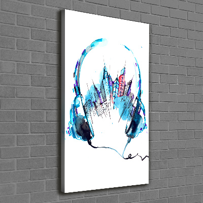 Quadro foto su tela verticale Musica della città
