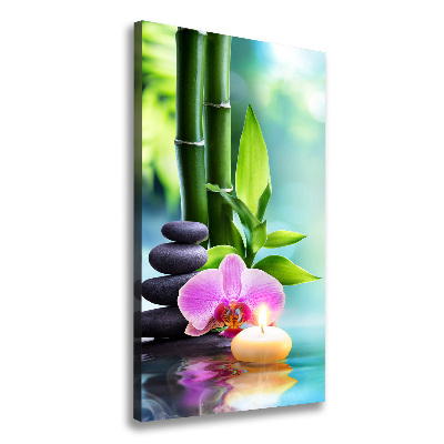 Quadro su tela canvas verticale Orchidea e bambù