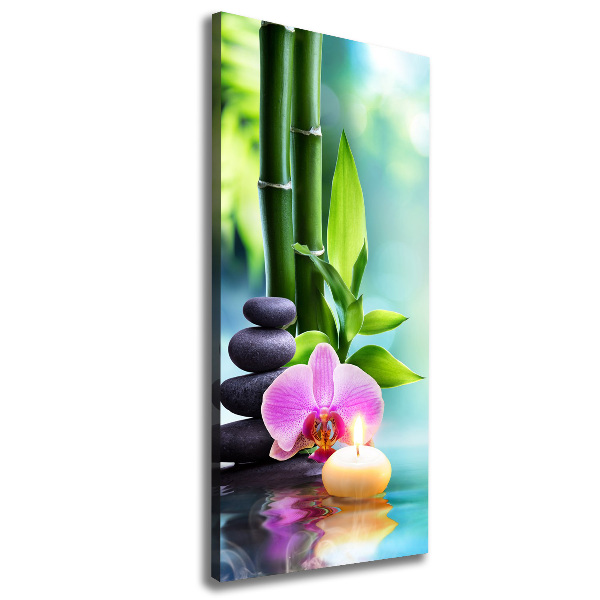 Quadro su tela canvas verticale Orchidea e bambù