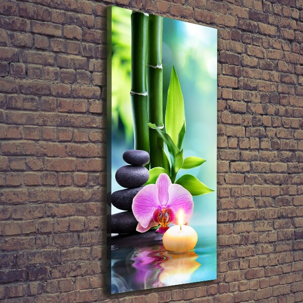 Quadro su tela canvas verticale Orchidea e bambù