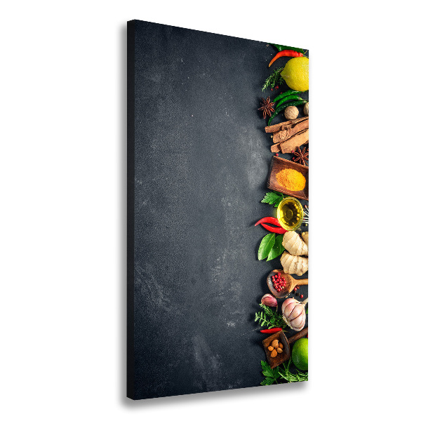 Quadro foto su tela verticale Spezie ed erbe aromatiche