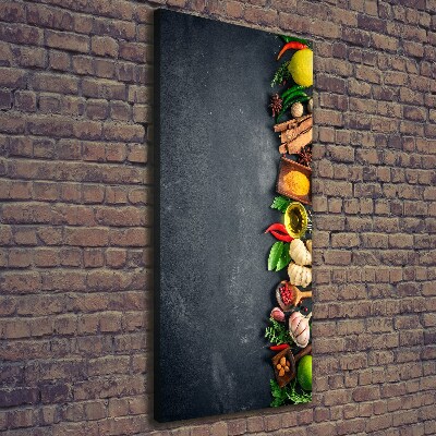 Quadro foto su tela verticale Spezie ed erbe aromatiche