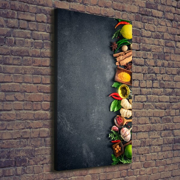 Quadro foto su tela verticale Spezie ed erbe aromatiche