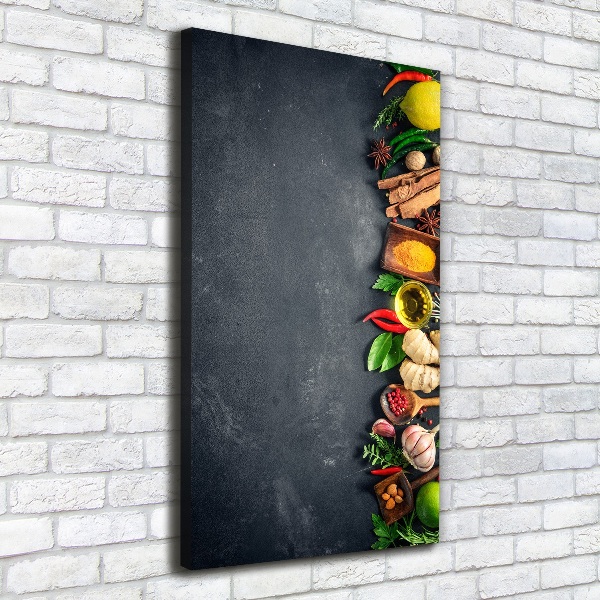 Quadro foto su tela verticale Spezie ed erbe aromatiche