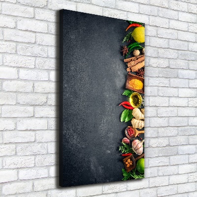 Quadro foto su tela verticale Spezie ed erbe aromatiche