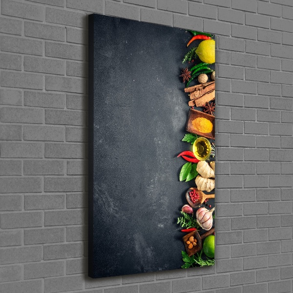 Quadro foto su tela verticale Spezie ed erbe aromatiche