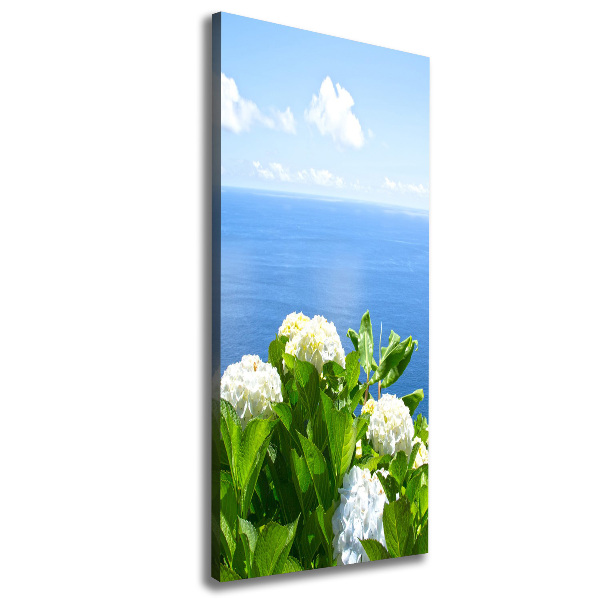 Quadro su tela canvas verticale Mare di ortensie