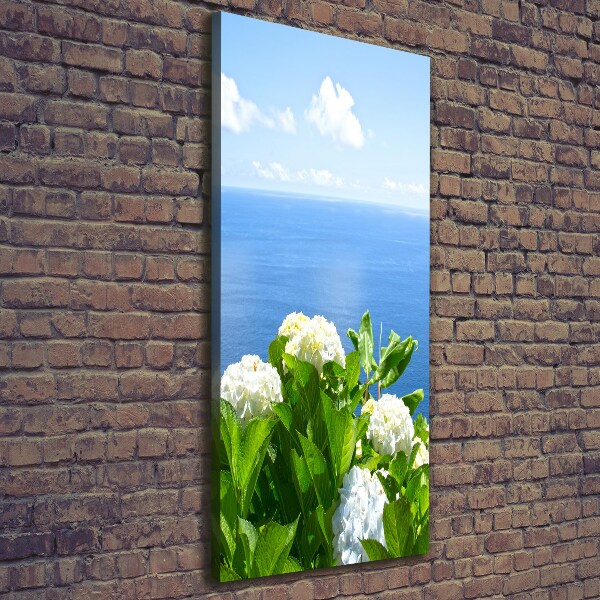 Quadro su tela canvas verticale Mare di ortensie