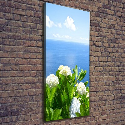 Quadro su tela canvas verticale Mare di ortensie