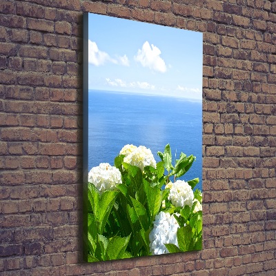 Quadro su tela canvas verticale Mare di ortensie