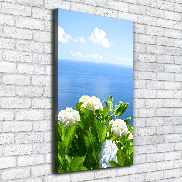 Quadro su tela canvas verticale Mare di ortensie