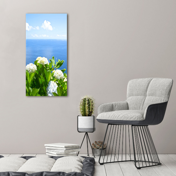 Quadro su tela canvas verticale Mare di ortensie