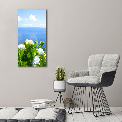 Quadro su tela canvas verticale Mare di ortensie