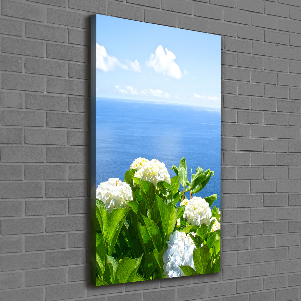 Quadro su tela canvas verticale Mare di ortensie