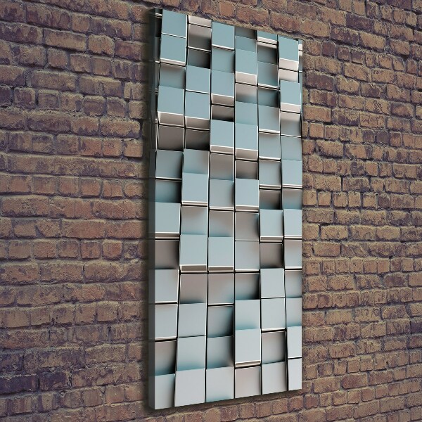 Quadro foto su tela verticale Muro di cubi
