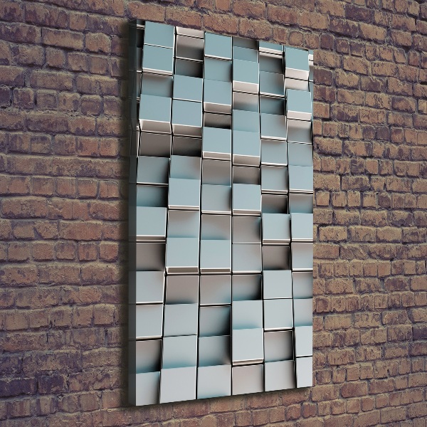 Quadro foto su tela verticale Muro di cubi