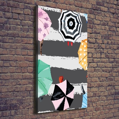 Quadro su tela canvas verticale Ombrelli colorati