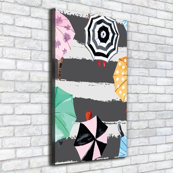 Quadro su tela canvas verticale Ombrelli colorati