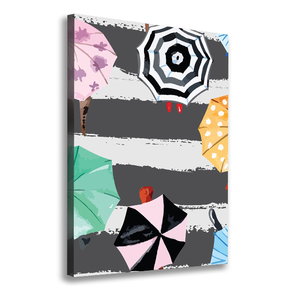 Quadro su tela canvas verticale Ombrelli colorati