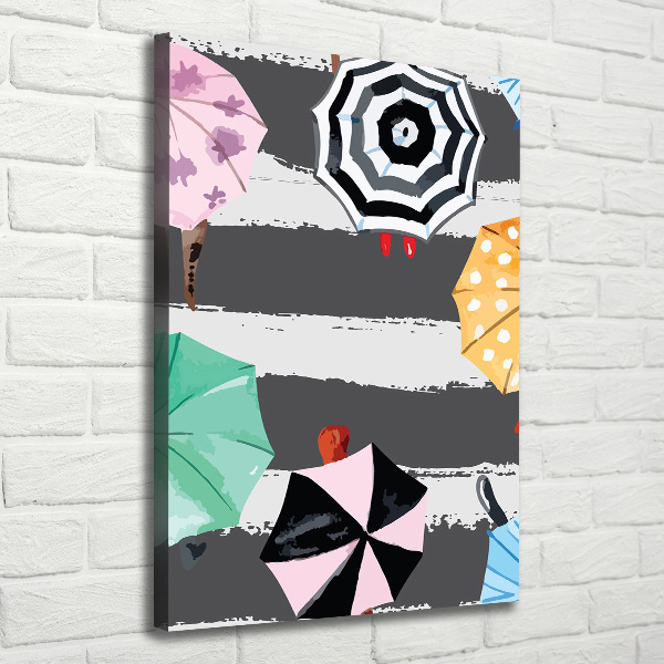 Quadro su tela canvas verticale Ombrelli colorati