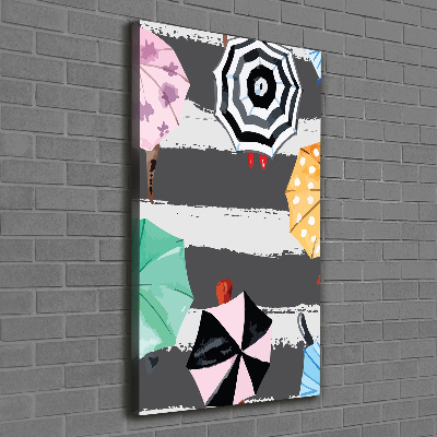 Quadro su tela canvas verticale Ombrelli colorati