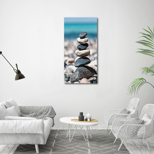 Quadro foto su tela verticale Spiaggia rocciosa